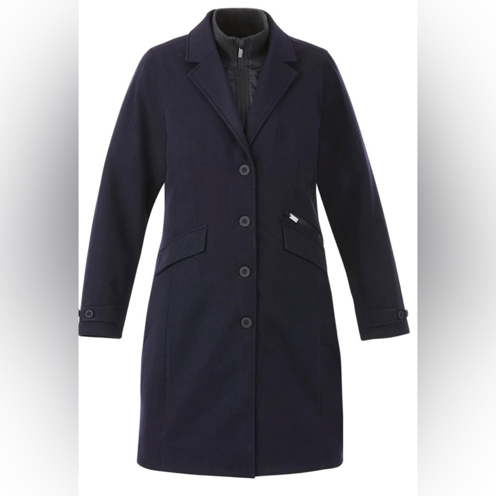NEW Elevate Women's Rivington Insulated Long Jacket/Coat Navy Blue XS,S,XL $189